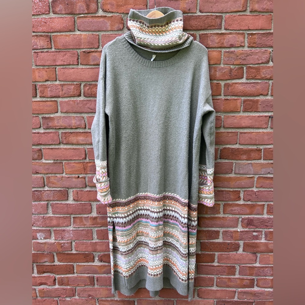 Anthropologie Daily Practice Fair Isle Sweater Dress